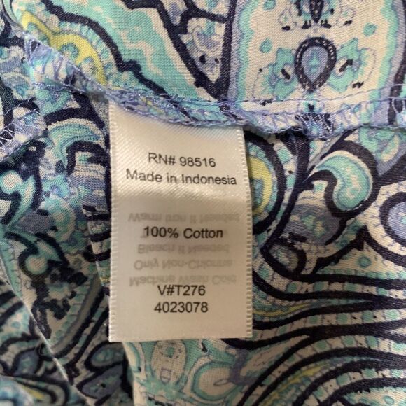 Coldwater Creek Plus Size 1X 18 Multicolor Paisley Print Button Up Shirt Blouse - Picture 6 of 7
